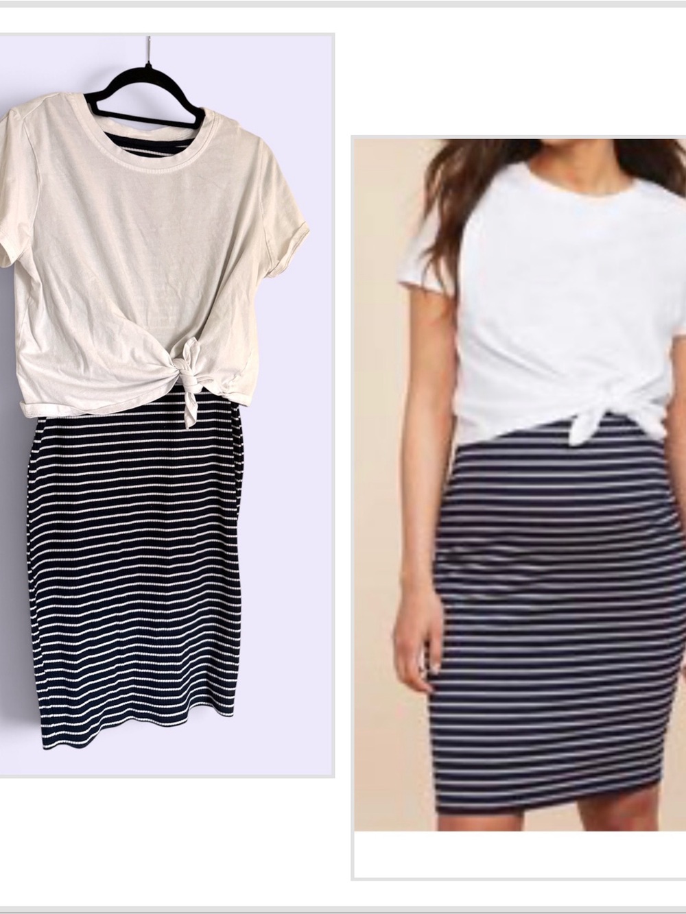 Motherhood Maternity Striped Navy and White Dress